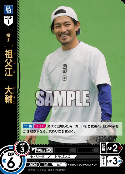 祖父江 大輔(中日ドラゴンズ)(OR) 【TBP01-D28OR】